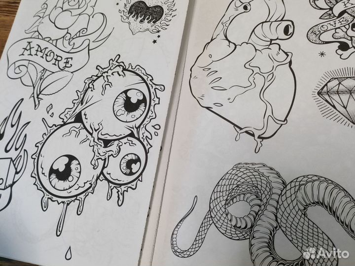 Креативная книга-раскраска тату дизайн