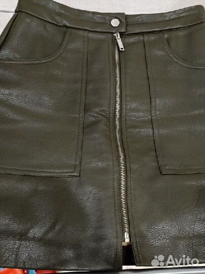Кожаная юбка Stradivarius 34