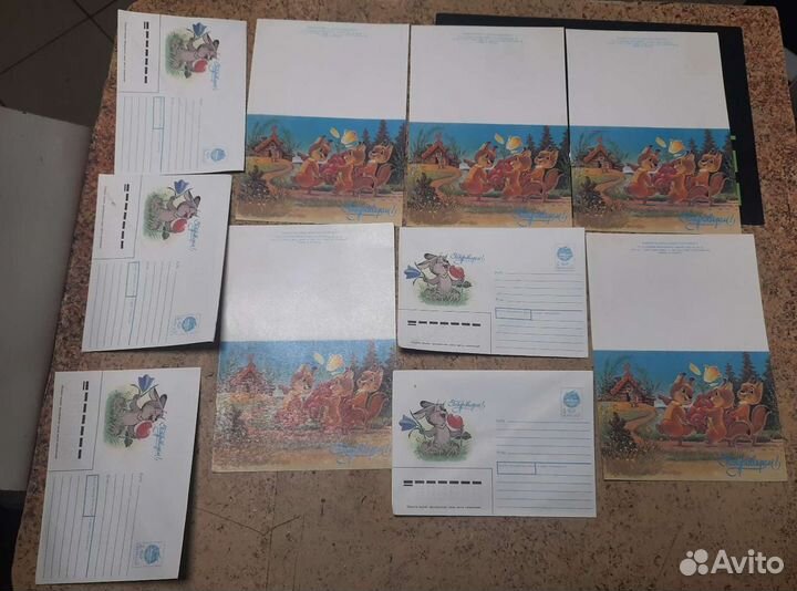 Открытки СССР чистые,Зарубин, с конвертами,5шт