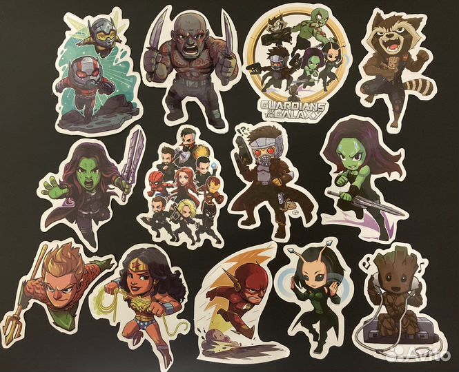 Наклейки / стикеры Marvel, DC, Супергероев