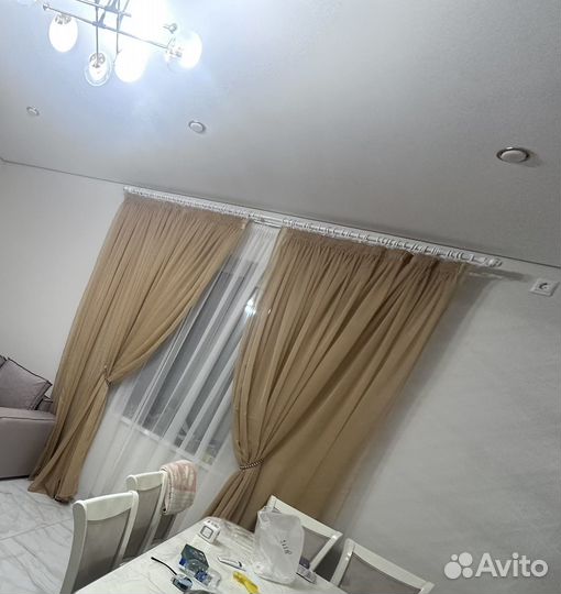 Тюль бежевая