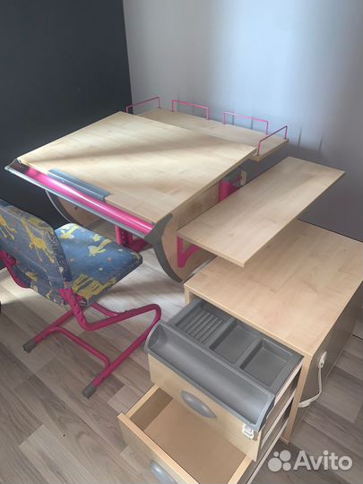 Парта растущая Дэми, стул, тумбочка - комплект