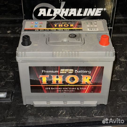 Аккумулятор 75Ач 780А thor (EFB S95)