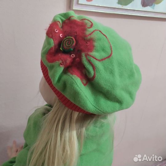 Пальто для девочки+ берет