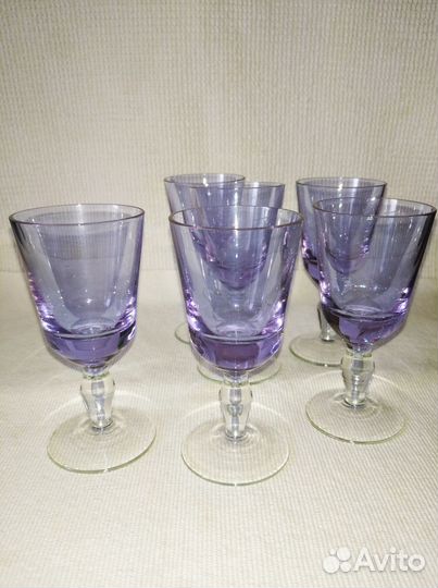 Фужеры, рюмки цветное стекло СССР