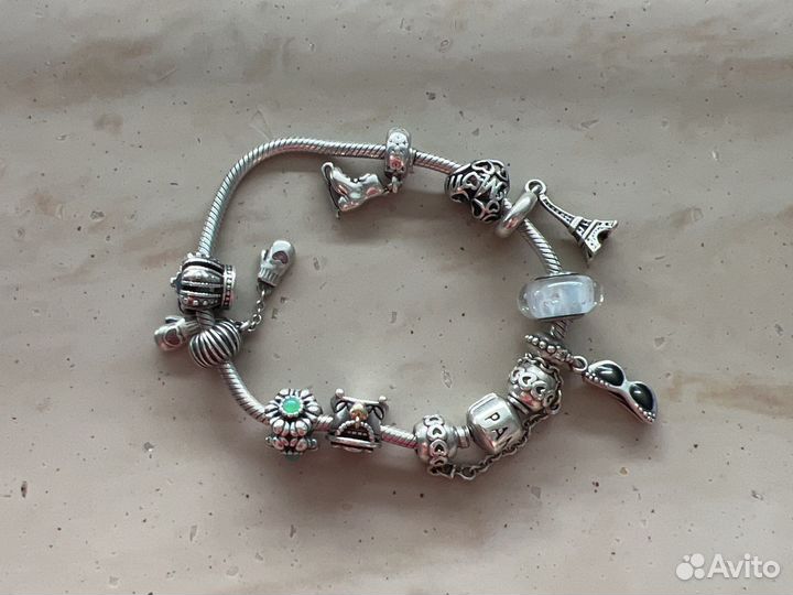Браслет с шармами пандора серебро