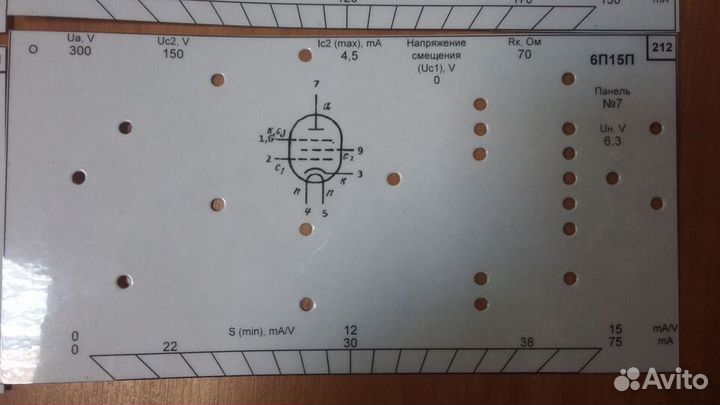 Карты измерителя, испытателя радиоламп