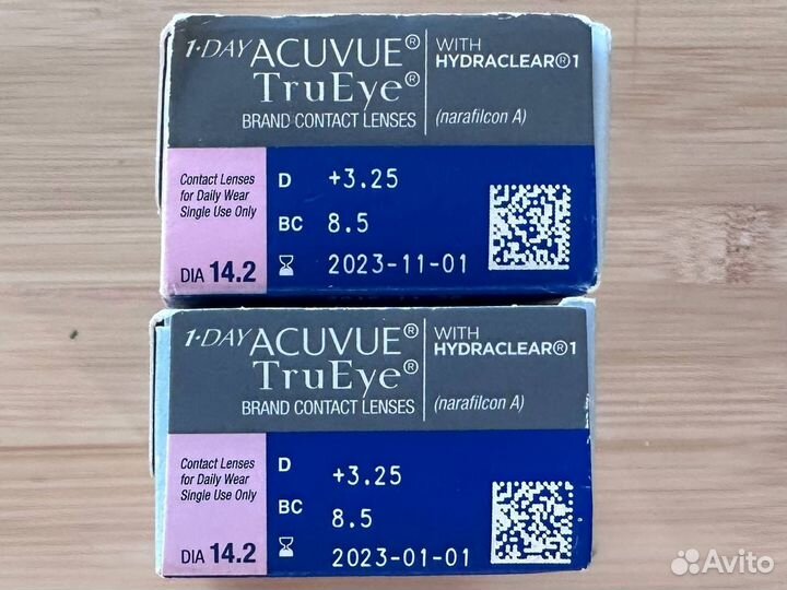 Контактные линзы Acuvue 1 Day Trueye (новые)