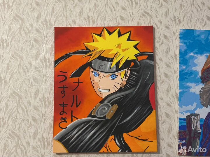 Картина акрилом на холсте 40х50см Наруто