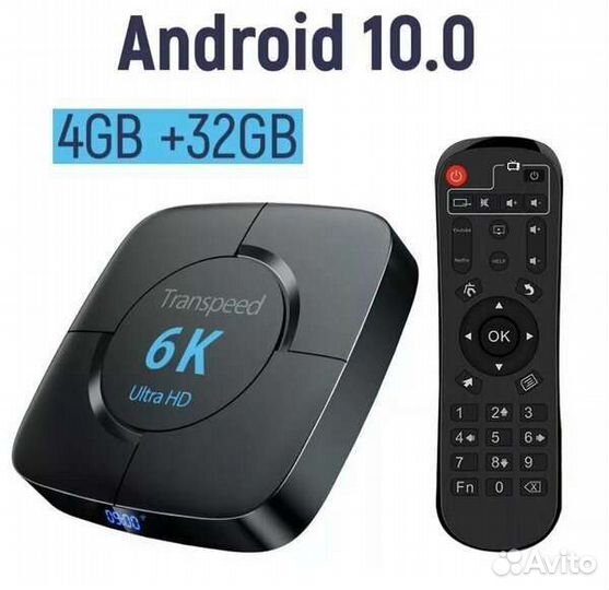 Android смарт tv приставка Transpeed 6k