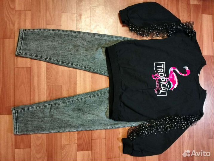 Джинсы с кофтой для девочки