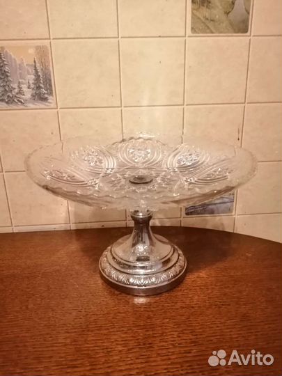 Ваза для фруктов мельхиоровая ножка