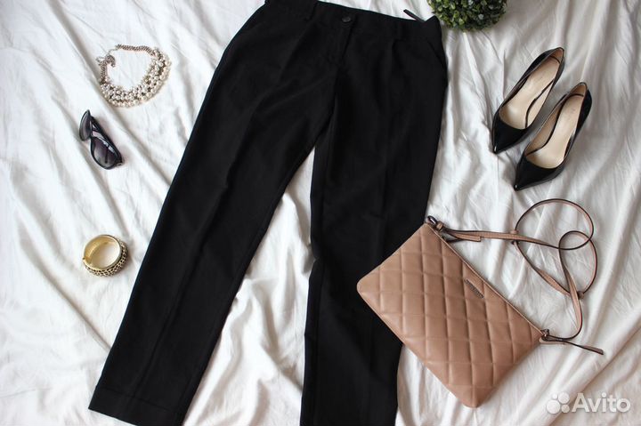 Брюки зауженные черные New Look