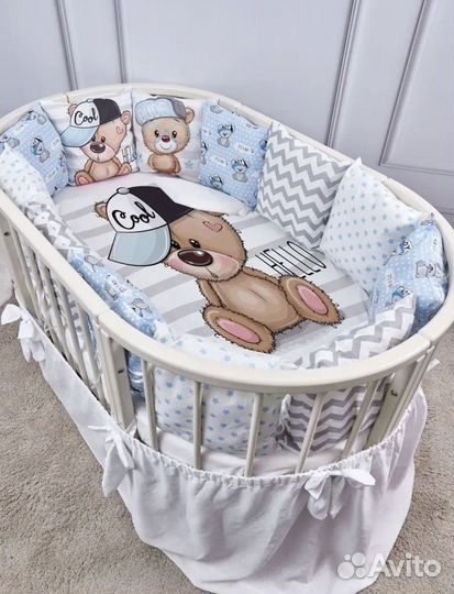 Комплект бортиков в кроватку с одеялом