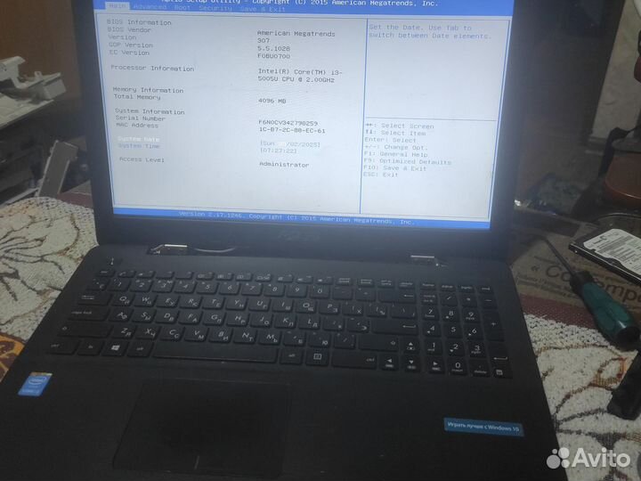 Ноутбук asus core i3