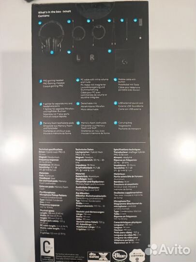 Проводные наушники Logitech G PRO X черный