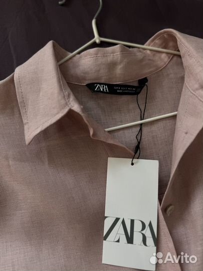 Рубашка женская лен zara