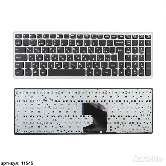 Клавиатура Lenovo P500, Z500 черная с серой рамкой