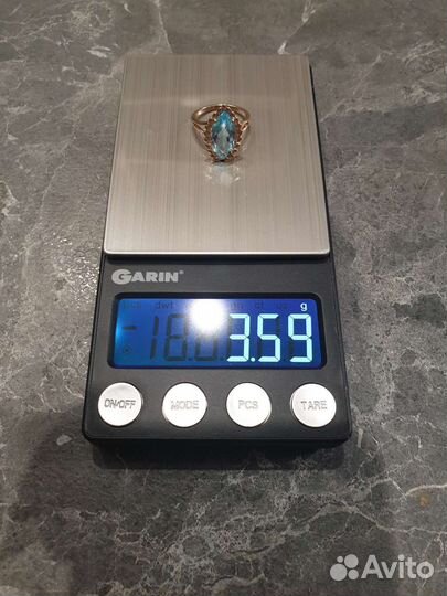 Кольцо с большим топазом