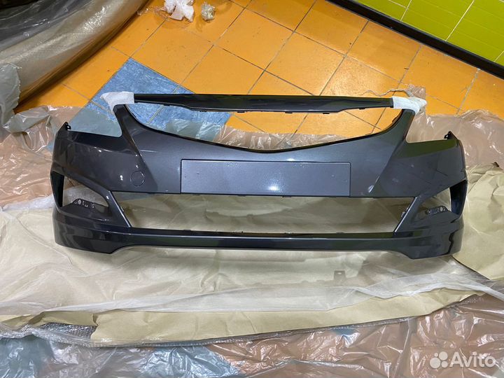 Передний бампер Hyundai Solaris 14-17 Серый