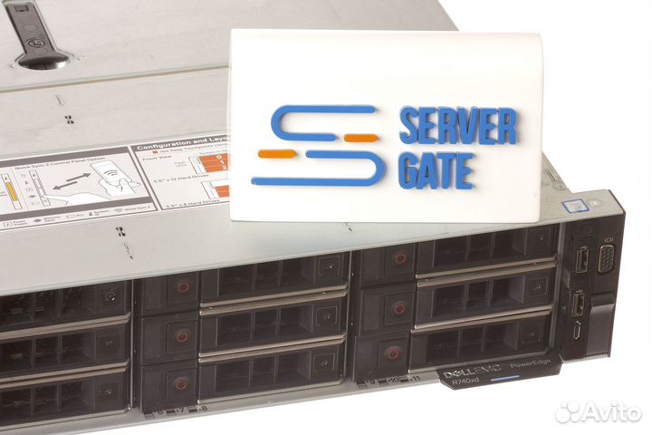 Сервер Dell R740xd 12LFF 2xGold 6152 64GB