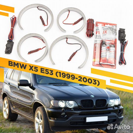 Светодиодные Ангельские глазки BMW X5 E53 Дорестай