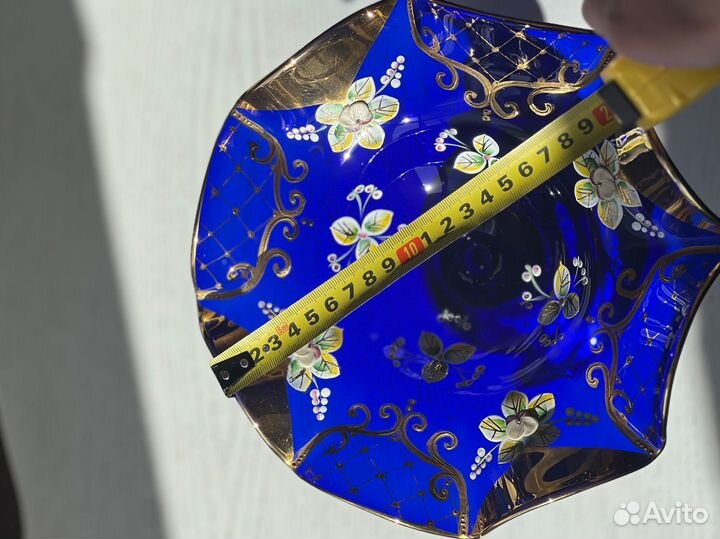 Ваза конфетница на ножке Bohemia