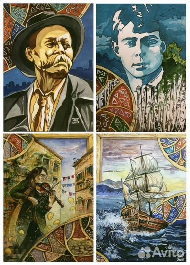 34 авторских открытки для Посткроссинга