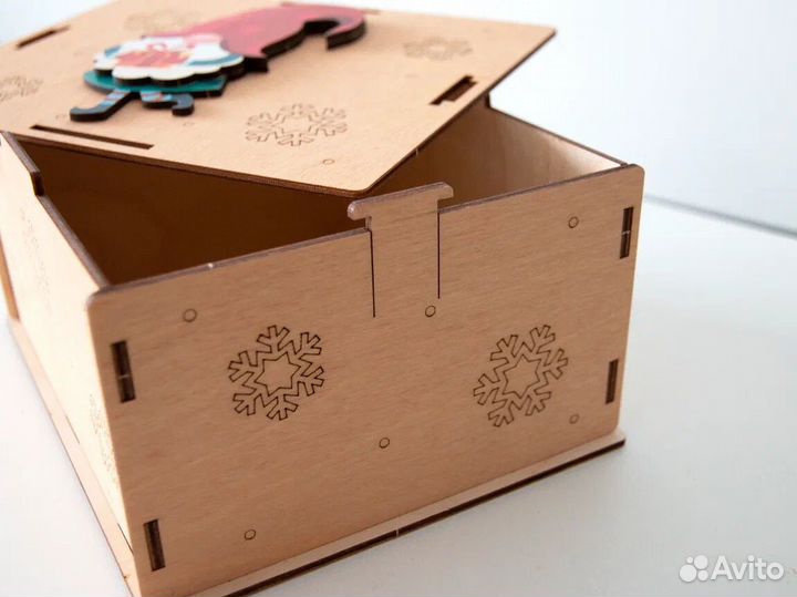 Коробка деревянная 3D Гном