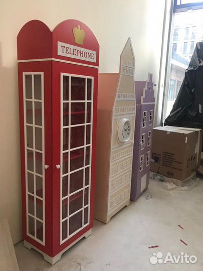 Шкафы домики в детскую. Стенка из шкафов Ш-12