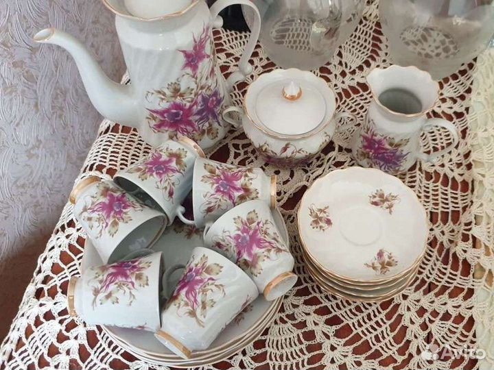 Фарфоровый кофейный сервиз Коростень на 6 персон