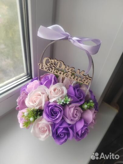 Букет из мыльных роз