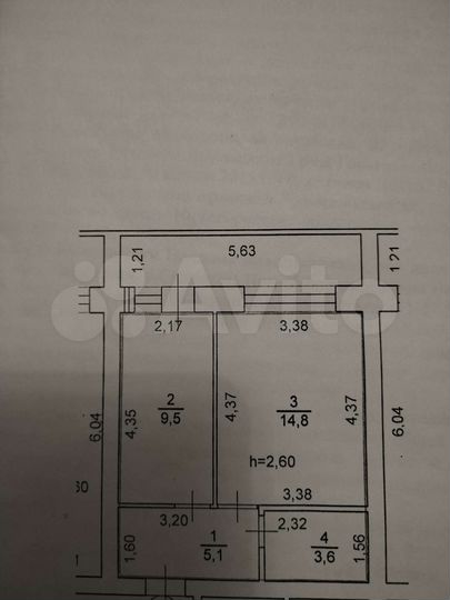 1-к. квартира, 38 м², 3/5 эт.