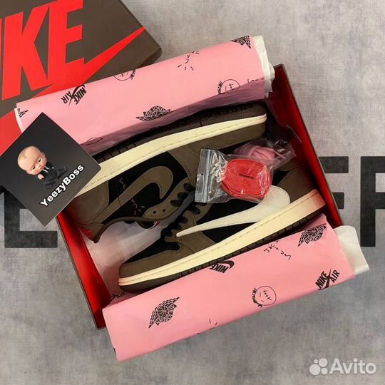 Кроссовки Nike Travis Scott Air Jordan 1 Low Mocha