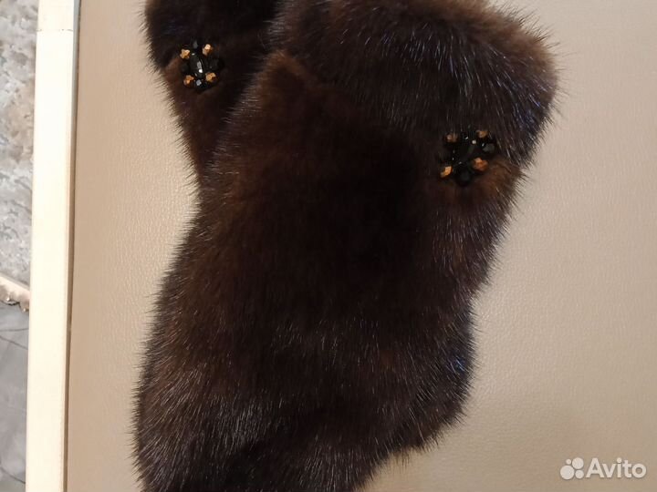 Варежки из меха норки