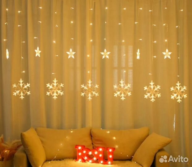 Новогодняя гирлянда на окно