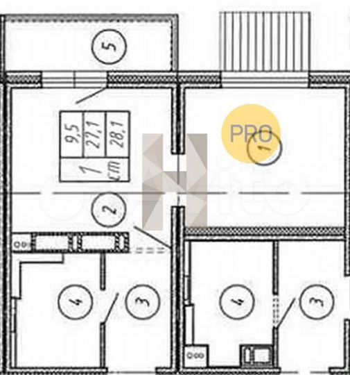 Квартира-студия, 28,1 м², 16/17 эт.