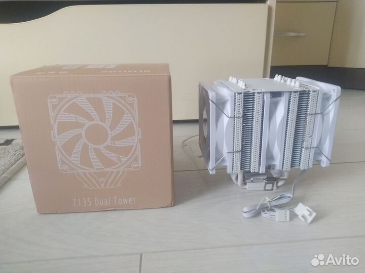 Кулер для процессора Z135 3 кулера 6 трубок белый