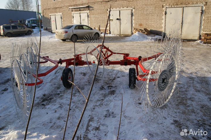 Грабли валковые-двухсторонние прицепные (6 метров)