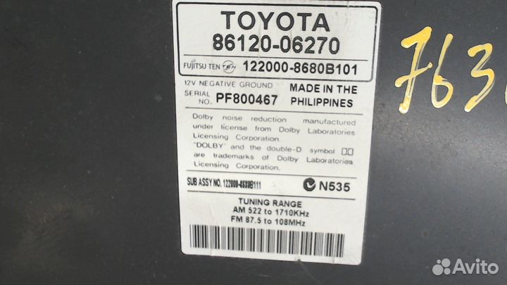 Магнитола Toyota Camry V40, 2007