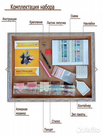 Алмазная мозаика набор с подрамником