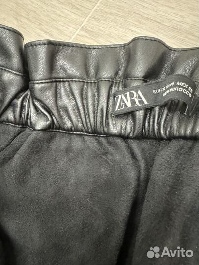 Брюки кожаные бананы XXS XS Zara