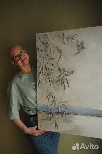 Интерьерная картина большая текстурная масло