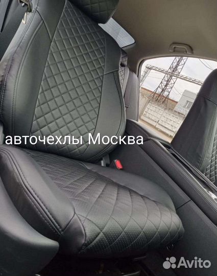 Авточехлы из экокожи Ромб черный модельные премиум