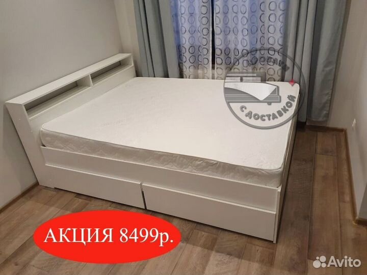 Кровать двухспальная с ящиками