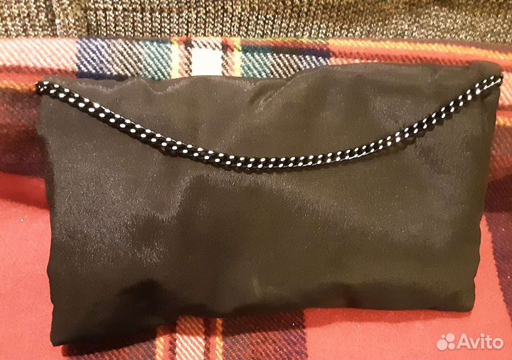 Черный вечерний клатч из искуственного атласа,ручн