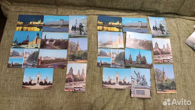 Открытки с видами Москвы чистые СССР, комплектом