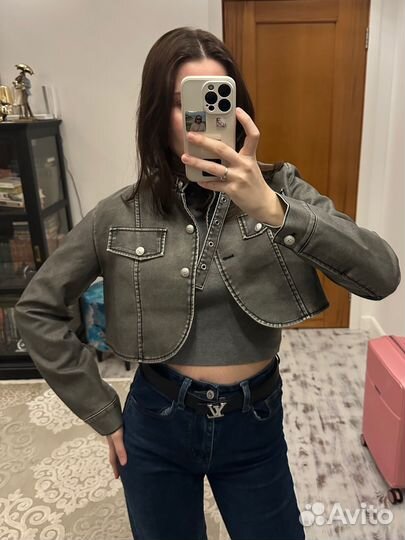 Косуха короткая кожанка накидка