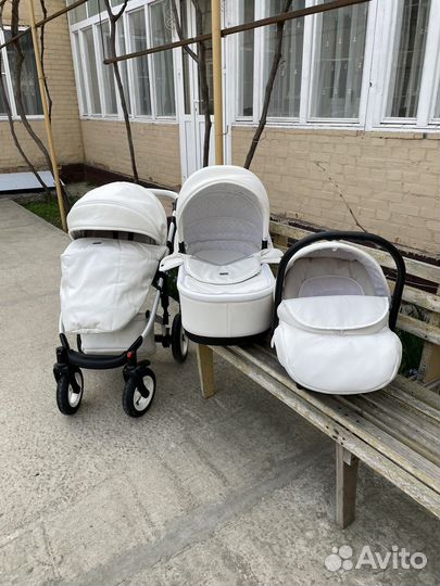 Коляска 3 в 1 vikalex (кожа)