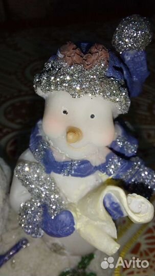 Подсвечник с дедом Морозом и Снеговиком